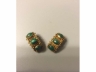 银镀金镶嵌孔雀石弹夹耳钉(一对)