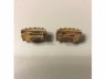 银镀金镶嵌孔雀石弹夹耳钉(一对)