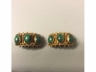 银镀金镶嵌孔雀石弹夹耳钉(一对)