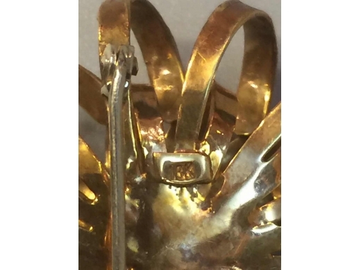 14k金灯笼形四方镶圆小辈翠耳钉(1对)