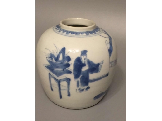 青花人物小口尊
