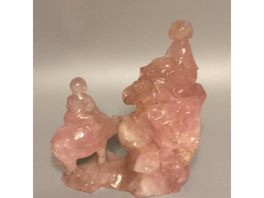 红晶琢双牧童骑牛山子大摆件