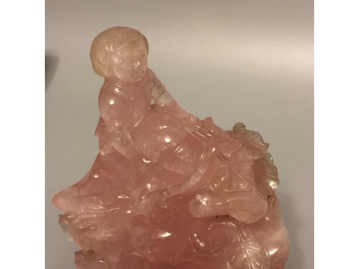 红晶琢双牧童骑牛山子大摆件