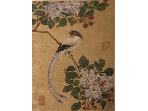 绢本着色花鸟