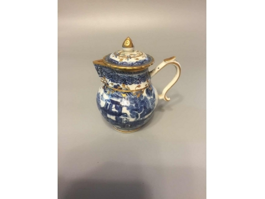 青花加金彩山水亭台楼阁图茶具(10件)