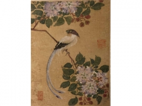 绢本着色花鸟