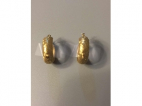 14k金意大利制圏形耳钉