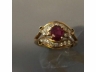 14k金镶泰国天然红宝石1.05卡.小占 0.41ct