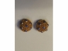 银镀金嵌青金耳环(1对)
