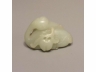 白玉琢桃鹤挂件