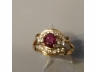 14k金镶泰国天然红宝石1.05卡.小占 0.41ct