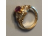 14k金镶泰国天然红宝石1.05卡.小占 0.41ct