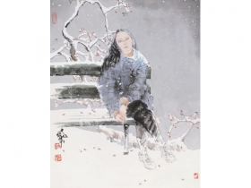 何家英雪中女郎