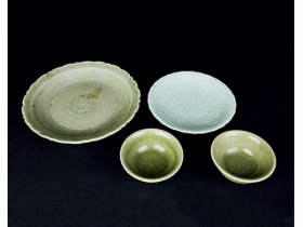 单色釉盘·碗（四件）
