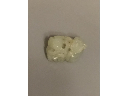 白玉琢灵芝小双羊挂件