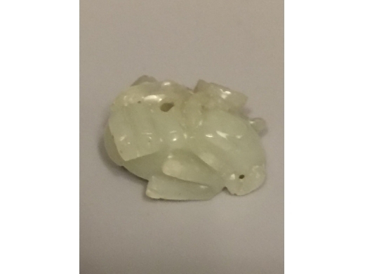 白玉琢灵芝小双羊挂件