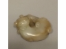 糖白玉琢双獾把件