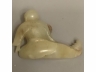 白玉琢坐相罗汉（天然玉纹）