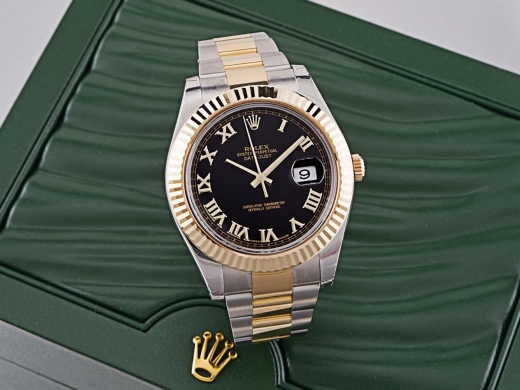 未使用 勞力士 蠔式 ”DATEJUST” 金鋼自動日曆鏈帶腕錶