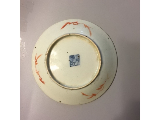 胭脂红地花卉盆
