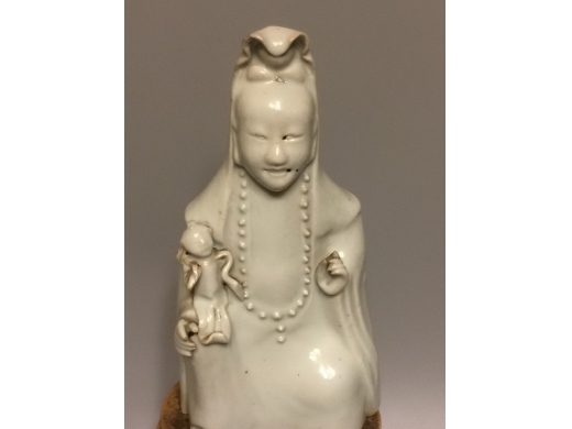 兰,白釉坐相原座送子观音