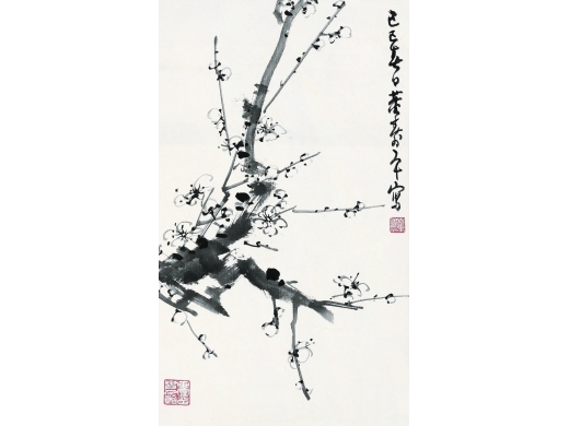董寿平（1904～1997） 墨梅 镜框 水墨纸本