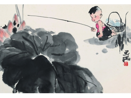 周思聪（1939～1996） 童趣 镜片 设色纸本