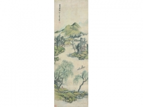 陈崇光（1838～1896） 青绿山水 立轴 设色纸本