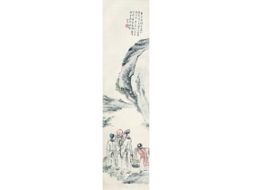 赵凤瑞（1858～1943） 山水人物 立轴 设色纸本