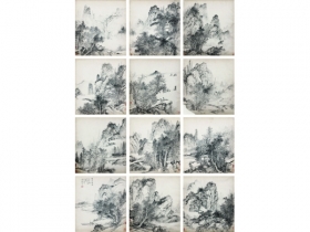戴熙（1801～1860） 山水 （十二帧） 镜片 水墨纸本
