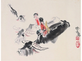 徐希（b.1940） 牧牛图 镜片 设色纸本