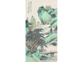 汪琨（1877～1946） 山水 立轴 设色纸本