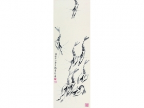 杨秀珍（1909～2008） 虾 立轴 水墨纸本