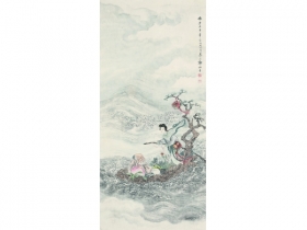 郑慕康（1901～1982） 麻姑献寿图 立轴 设色纸本