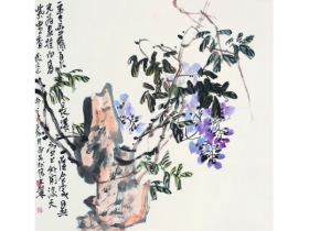 霍俊其（b.1965） 花卉 立轴 设色纸本
