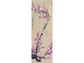 董寿平（1904～1997） 粉梅 镜框 设色纸本