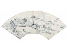 宋葆淳（1784～?） 山水扇面 镜片 水墨纸本