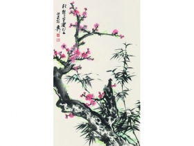 谢稚柳（1910～1997） 梅竹图 镜片 设色纸本