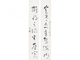 景梅九（1882～1961） 书法对联 立轴 纸本
