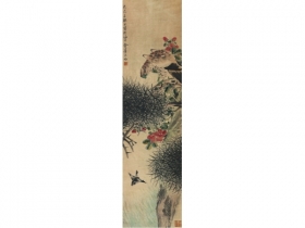 金梦石（1869～1952） 花鸟 立轴 设色纸本