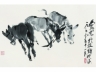 黄胄（1925～1997） 三驴图 镜片 水墨纸本