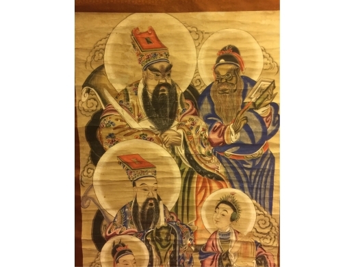 清紙本設色神像中堂