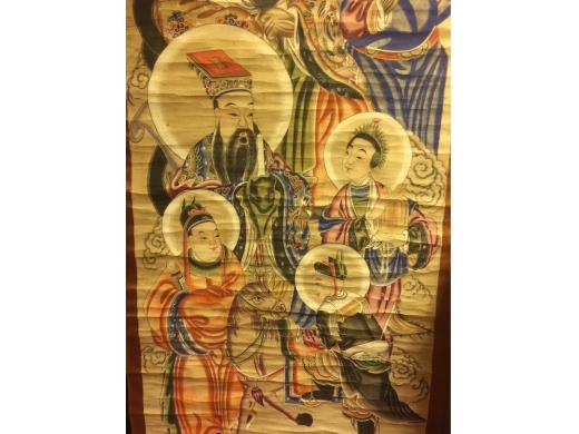 清紙本設色神像中堂