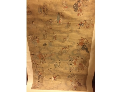 紙本設色衆神封功圖中堂