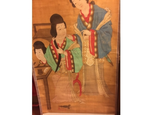 絹本設色仕女中堂