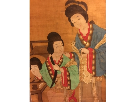 絹本設色仕女中堂