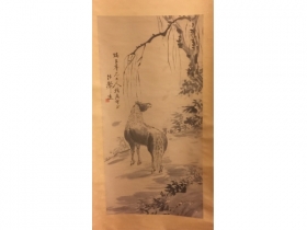紙本水墨立馬軸  作者：沙声远