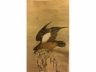 絹本設色山石鷹立軸  作者：鄒一桂