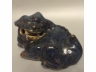 缸磞兰釉辟邪香薫一對