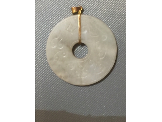 白玉琢云纹小貢壁掛珮